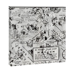 1932 Night-Club Map of Harlem, NY Centerfold from Manhattan Weekly by Elmer Simms Campbell Canvas Print
