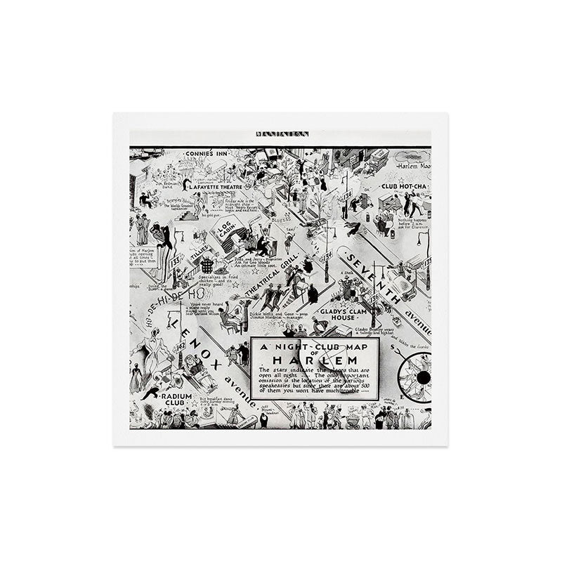 1932 Night-Club Map of Harlem, NY Centerfold from Manhattan Weekly by Elmer Simms Campbell Art Print