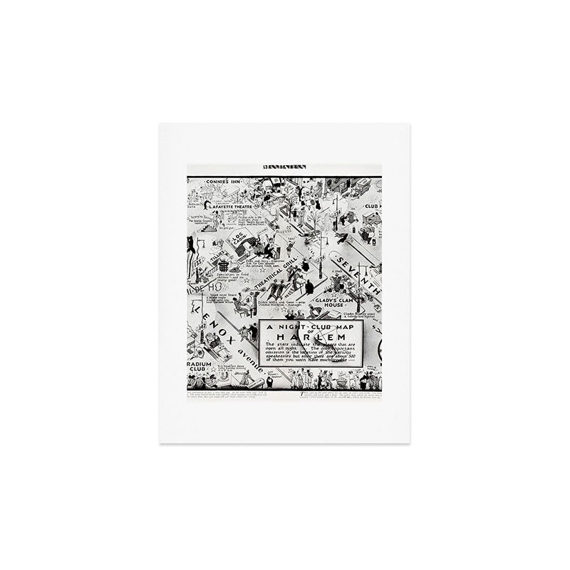 1932 Night-Club Map of Harlem, NY Centerfold from Manhattan Weekly by Elmer Simms Campbell Art Print