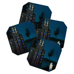 Confirmation of Love,' Magical Realism Portrait Painting by Boles����aw Biegas Coaster