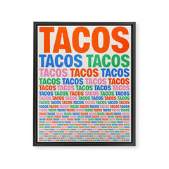 253 Tacos Framed Canvas Print