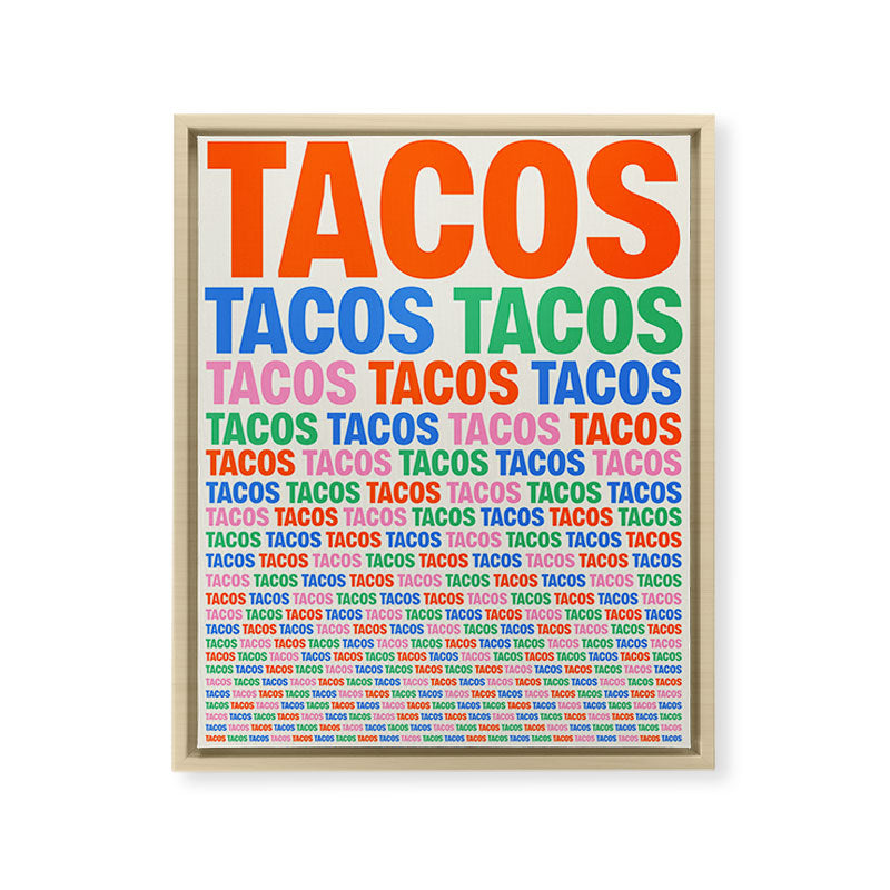253 Tacos Framed Canvas Print