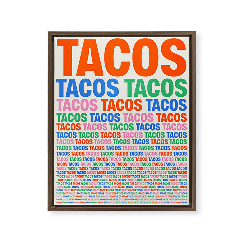 253 Tacos Framed Canvas Print