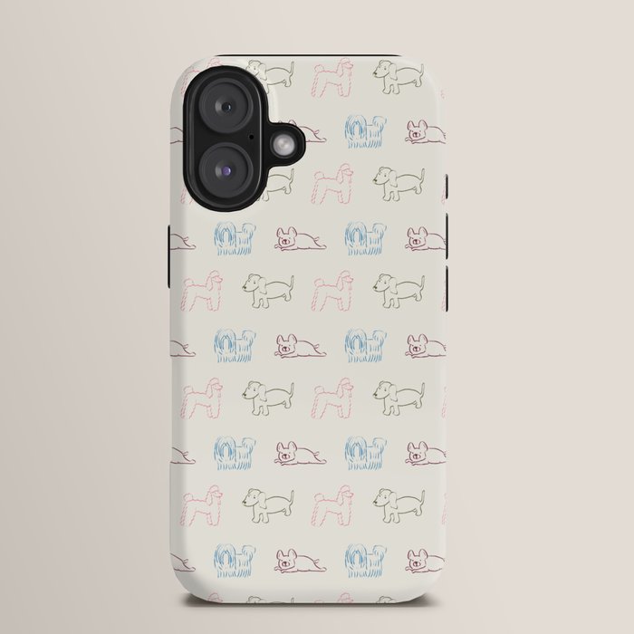 4 Pup Pals Doodle iPhone Case