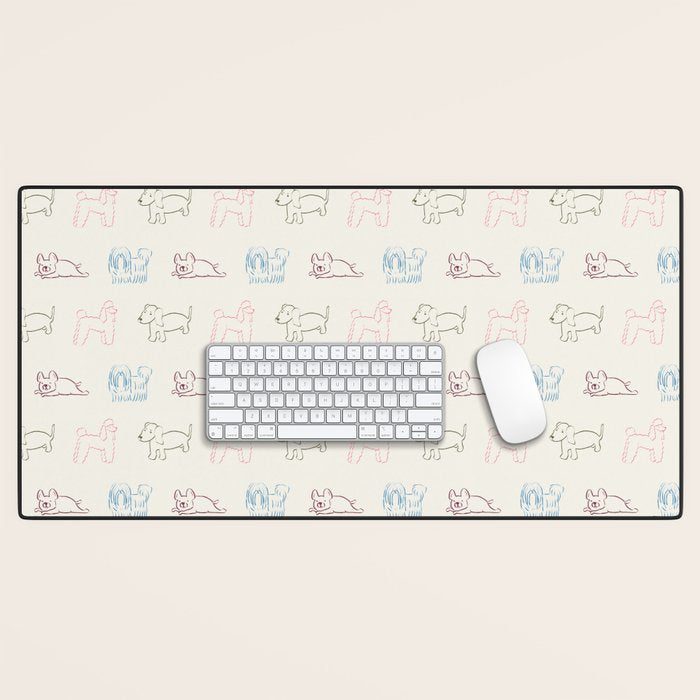 4 Pup Pals Doodle Desk Mat