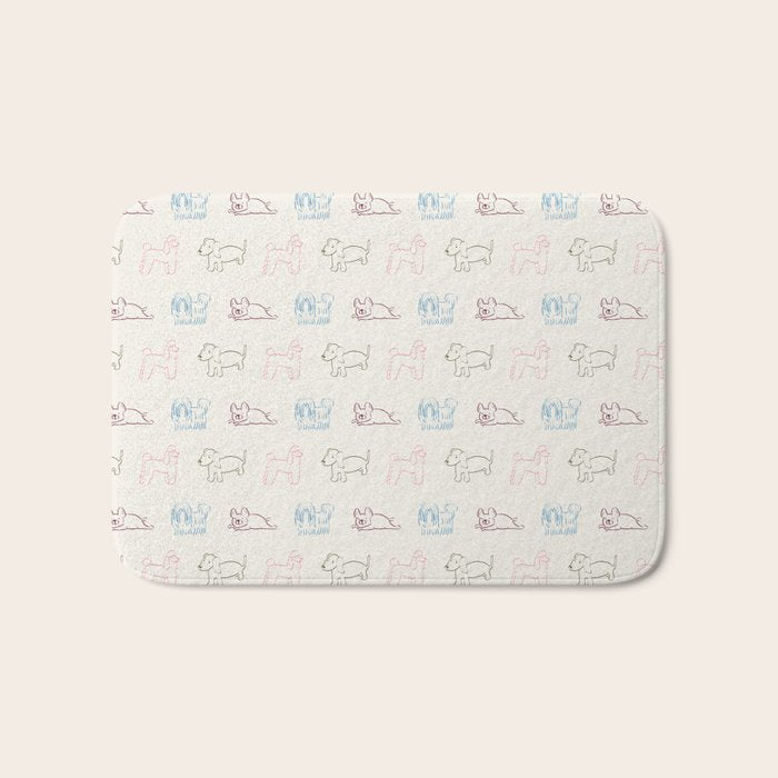 4 Pup Pals Doodle Bath Mat