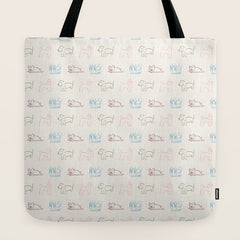 4 Pup Pals Doodle Tote Bag