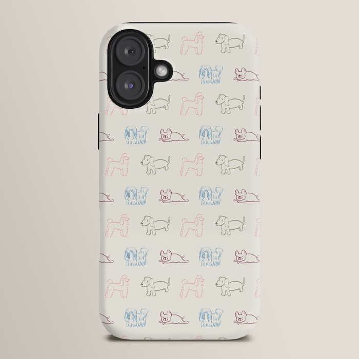 4 Pup Pals Doodle iPhone Case