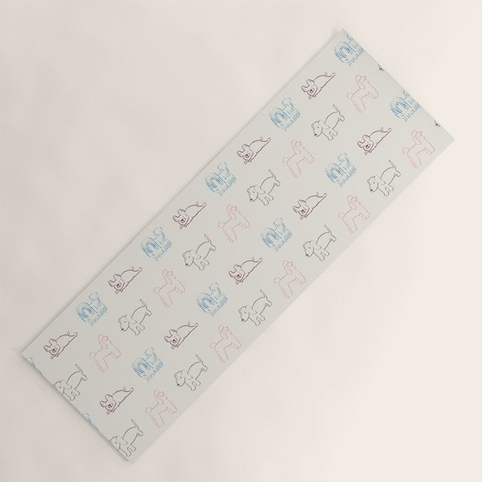 4 Pup Pals Doodle Yoga Mat