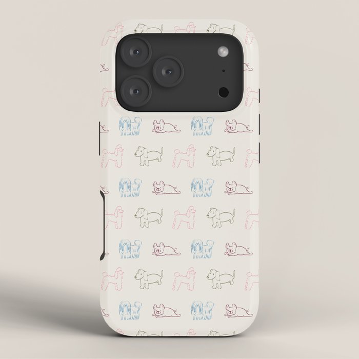 4 Pup Pals Doodle iPhone Case