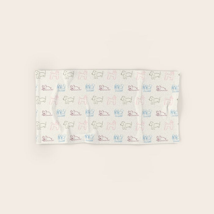 4 Pup Pals Doodle Bath Towel