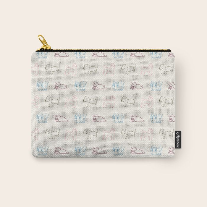 4 Pup Pals Doodle Carry All Pouch