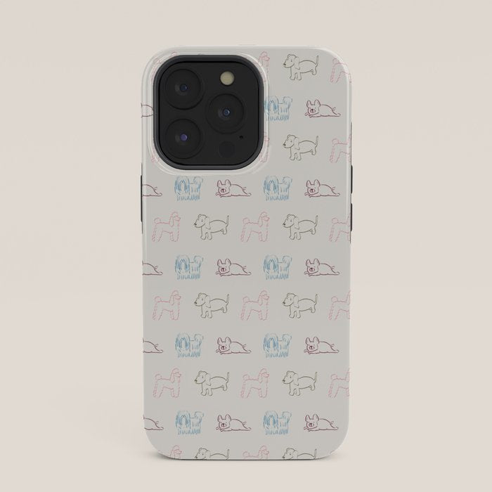 4 Pup Pals Doodle iPhone Case