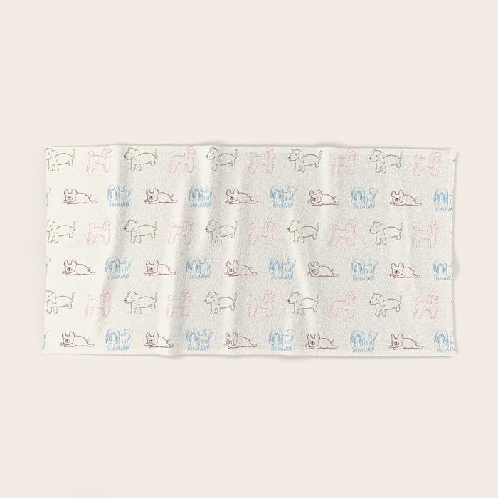 4 Pup Pals Doodle Bath Towel