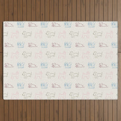 4 Pup Pals Doodle Outdoor Rug
