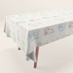 4 Pup Pals Doodle Tablecloth