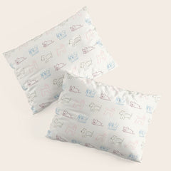 4 Pup Pals Doodle Pillow Sham
