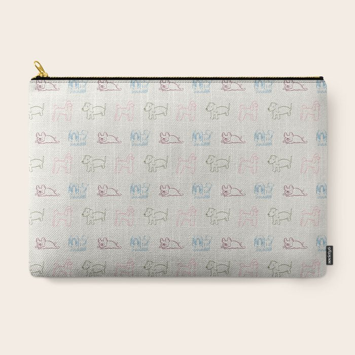 4 Pup Pals Doodle Carry All Pouch
