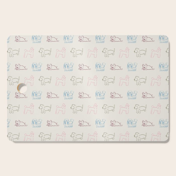 4 Pup Pals Doodle Cutting Board