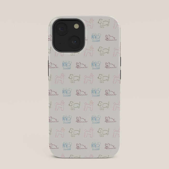 4 Pup Pals Doodle iPhone Case
