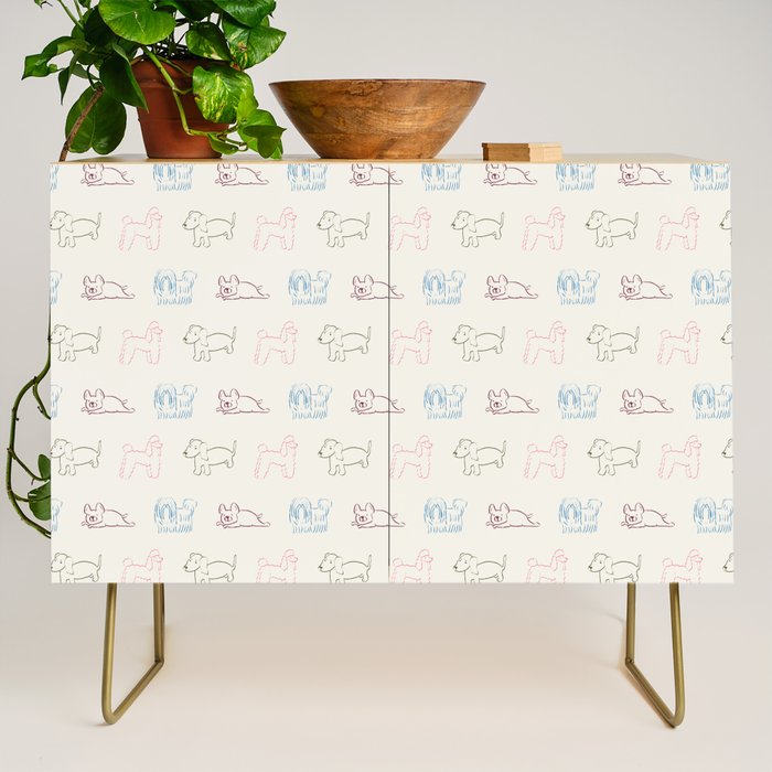 4 Pup Pals Doodle Credenza