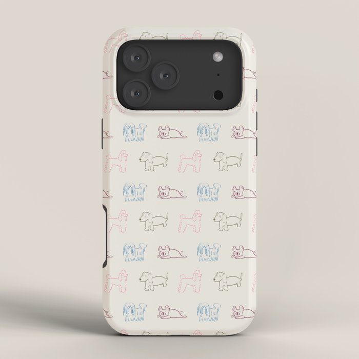 4 Pup Pals Doodle iPhone Case