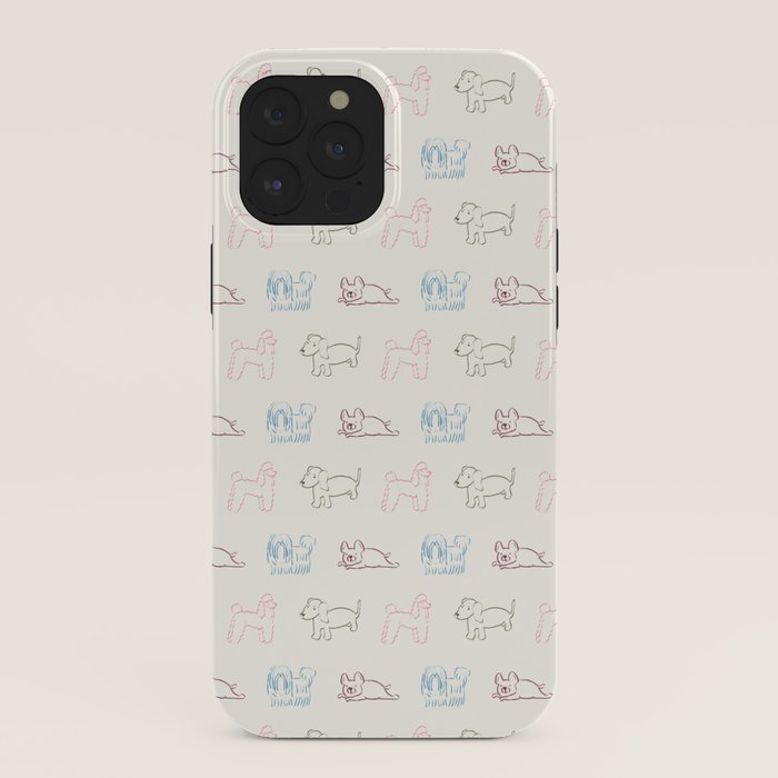 4 Pup Pals Doodle iPhone Case