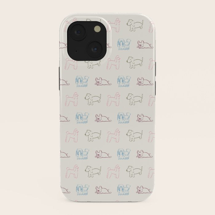 4 Pup Pals Doodle iPhone Case