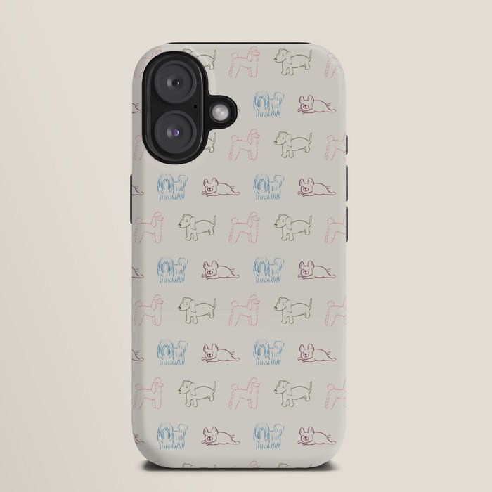 4 Pup Pals Doodle iPhone Case