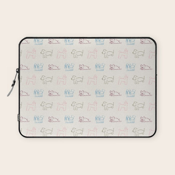 4 Pup Pals Doodle Laptop Sleeve