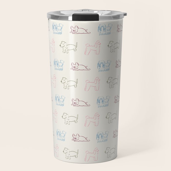 4 Pup Pals Doodle Travel Mug