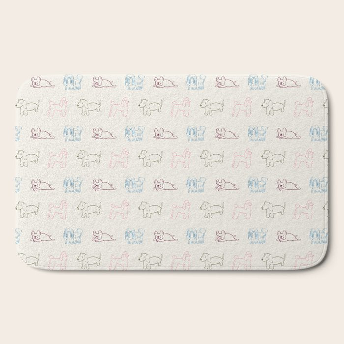 4 Pup Pals Doodle Bath Mat