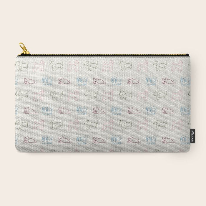 4 Pup Pals Doodle Carry All Pouch