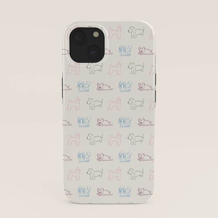 4 Pup Pals Doodle iPhone Case