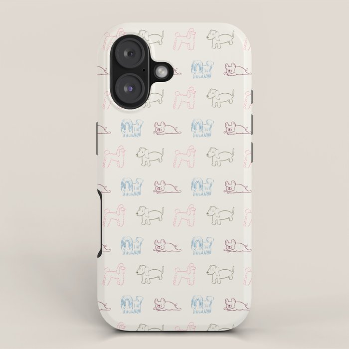 4 Pup Pals Doodle iPhone Case