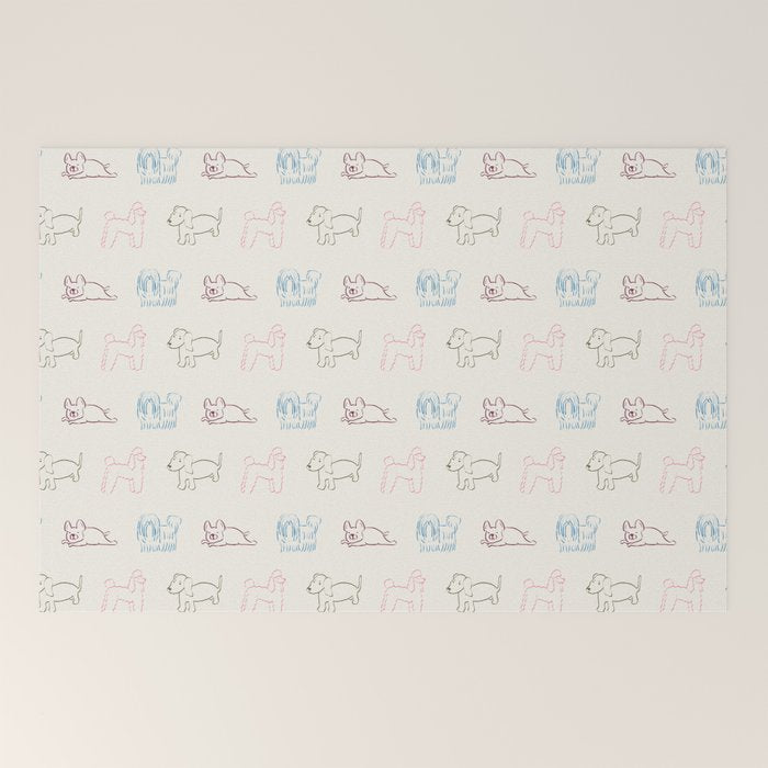 4 Pup Pals Doodle Welcome Mat