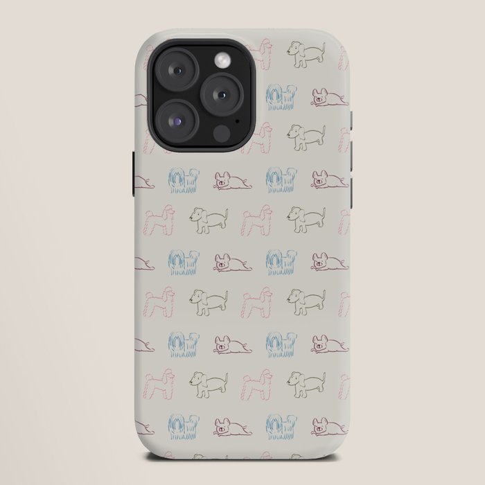4 Pup Pals Doodle iPhone Case