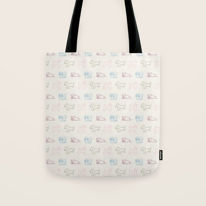 4 Pup Pals Doodle Tote Bag