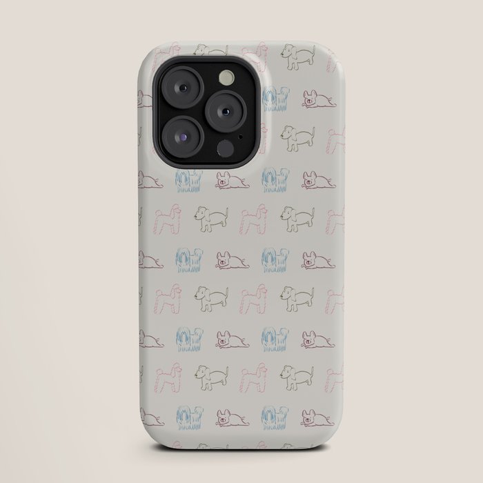 4 Pup Pals Doodle iPhone Case