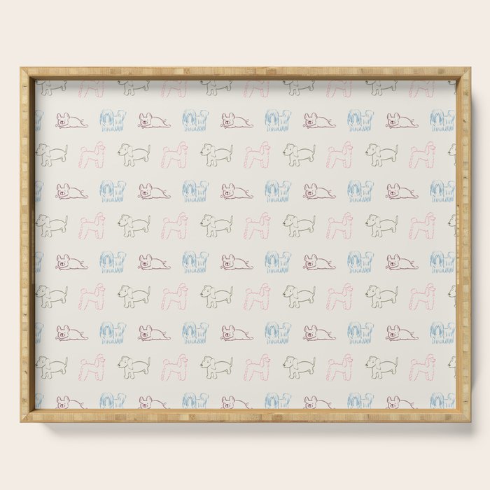 4 Pup Pals Doodle Serving Tray