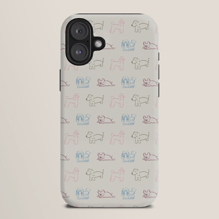 4 Pup Pals Doodle iPhone Case