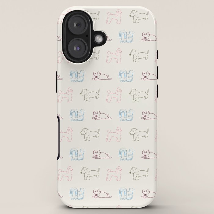 4 Pup Pals Doodle iPhone Case