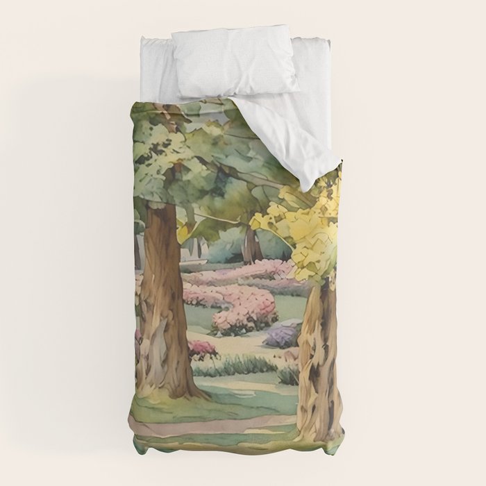 A beautiful day at the park Duvet Cover