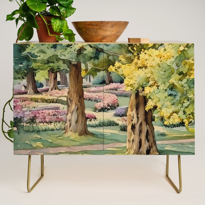 A beautiful day at the park Credenza