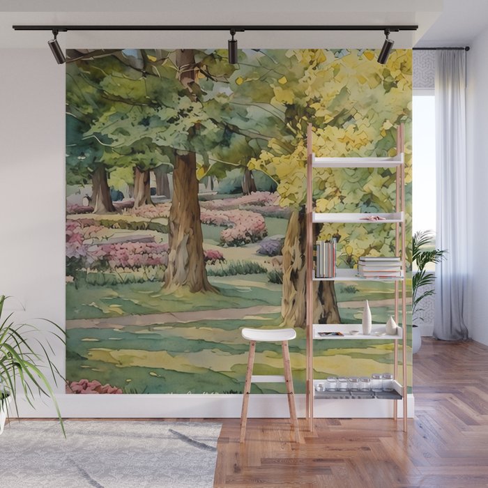 A beautiful day at the park Wall Mural