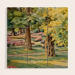 A beautiful day at the park Wood Wall Art