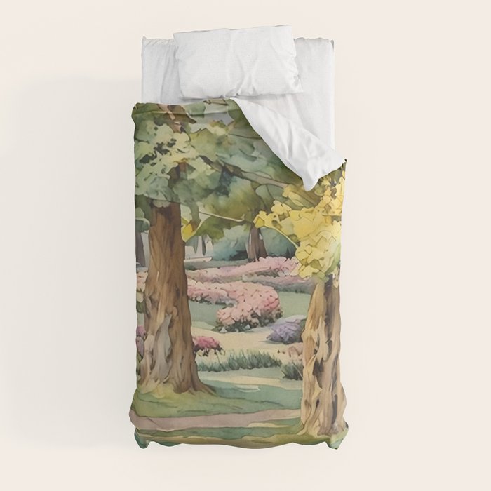 A beautiful day at the park Duvet Cover