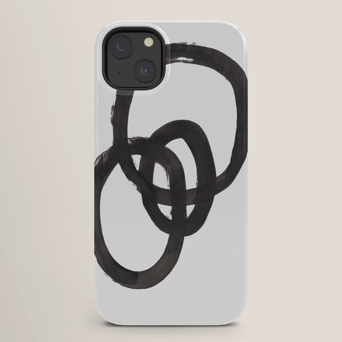 And I Op' Minimalist Ink Line Drawing Abstract Black Brush Strokes Modern Funky Maze by Ejaaz Haniff  iPhone Case
