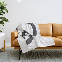 And I Op' Minimalist Ink Line Drawing Abstract Black Brush Strokes Modern Funky Maze by Ejaaz Haniff  Throw Blanket