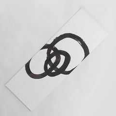 And I Op' Minimalist Ink Line Drawing Abstract Black Brush Strokes Modern Funky Maze by Ejaaz Haniff  Yoga Mat